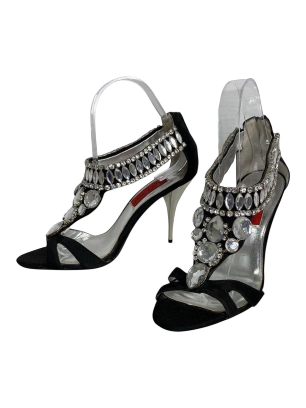 Town Shoes - "Agathta" Red Carpet Collection jewelled Silver Stilettos